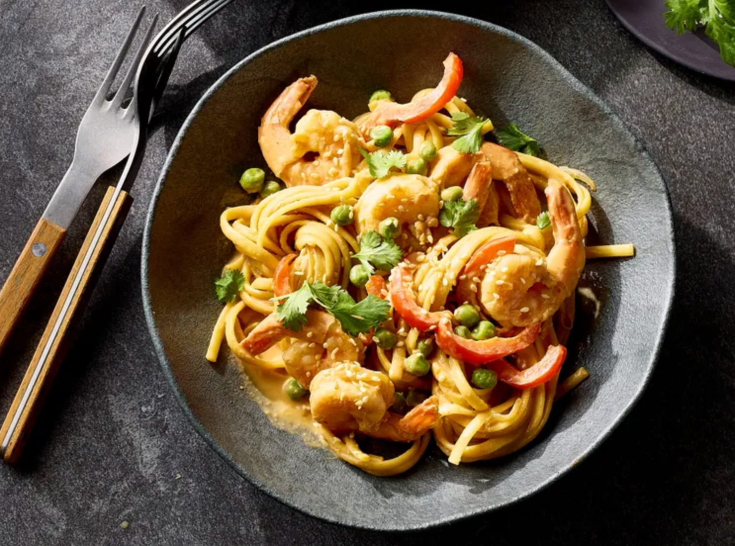 Shrimp Stir-Fry Noodles with Peanut Sauce